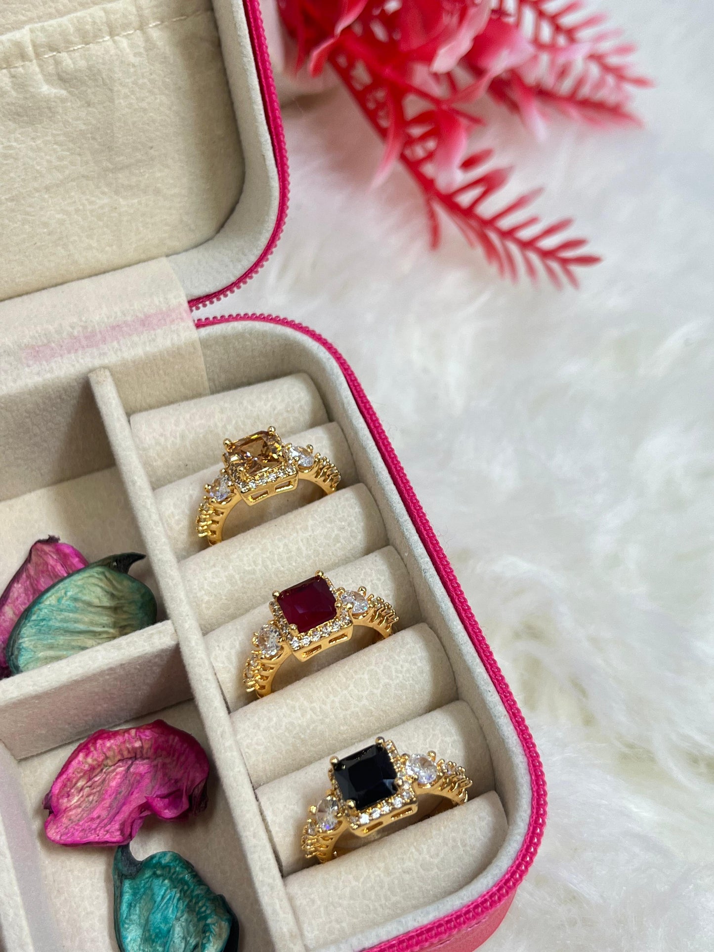 Square Diamond Adjustable Ring