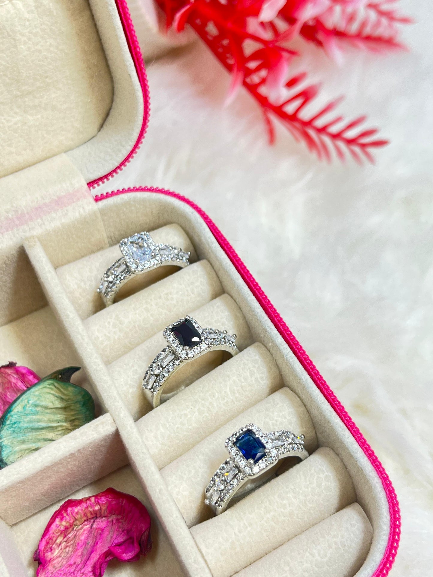 Square Black Stone Adjustable Ring