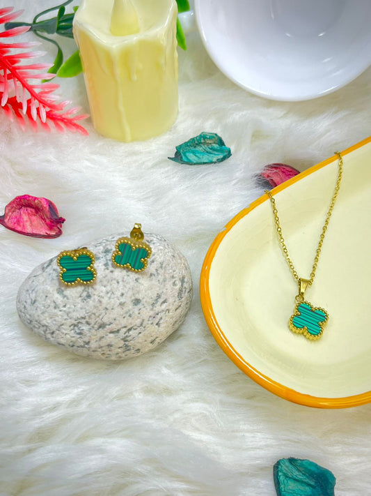 Elegant Green Glow Necklace Set