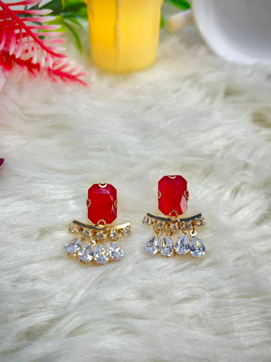 Scarlet Red Dangling Earrings